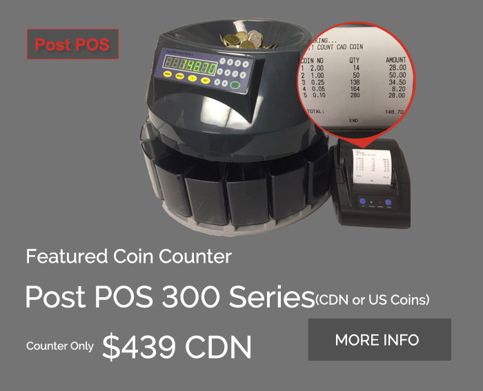 Featured Canadian Coin Machine for Counting / Sorting / Wrapping | Post POS 300